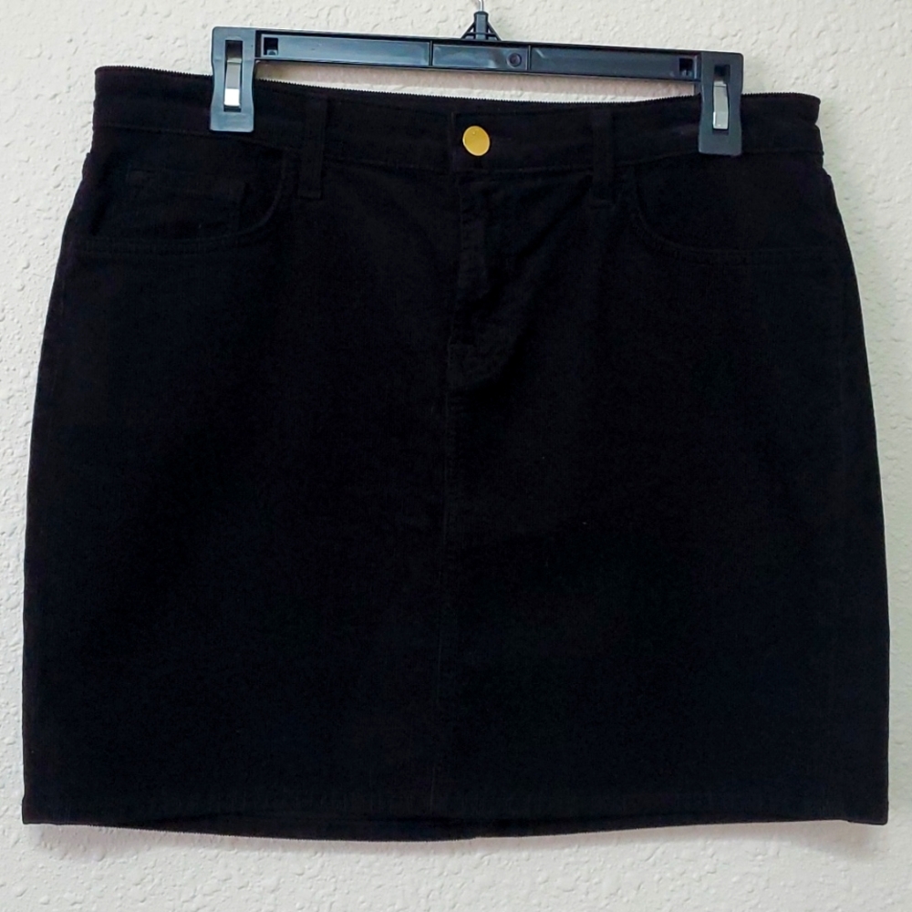 J BRAND GWYNE STLYE SKIRT CORDUROY BLACK MINI WESTERN SIZE 29